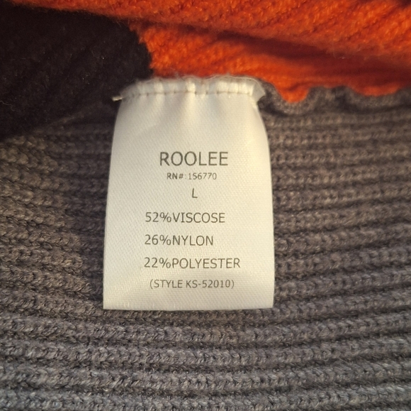 Roolee Color Block Sweater LG *C7 - Picture 7 of 7